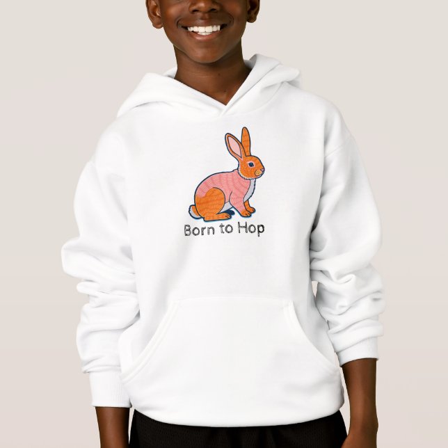 Born to hop Rabbit Illustration  T Shirt (Framsida)