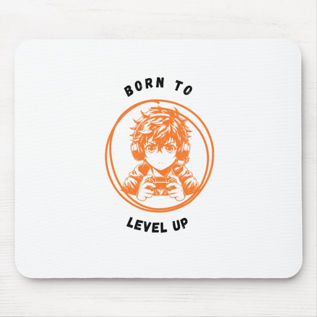 Born to Level Up Gaming Mousepad Musmatta (Framsidan)