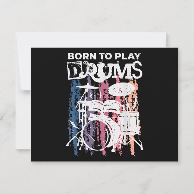 Born to Play Drums Drumming Rock musik Band Drumme (Framsida)