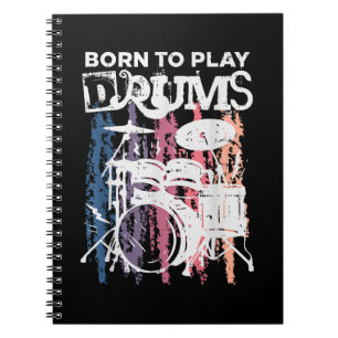 Born to Play Drums Drumming Rock musik Band Drumme Anteckningsbok
