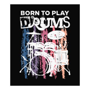 Born to Play Drums Drumming Rock musik Band Drumme Fototryck