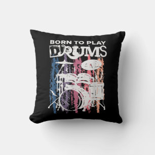 Born to Play Drums Drumming Rock musik Band Drumme Kudde