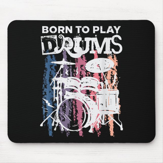 Born to Play Drums Drumming Rock musik Band Drumme Musmatta (Framsidan)