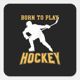 Born to Play Hockey Player Gift Fält Hockey Fyrkantigt Klistermärke