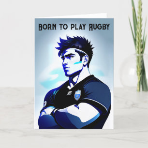 "Born to Play Rugby" - Rugby-hälsningskort Helgkort