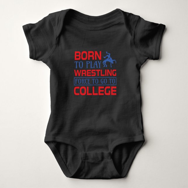 Born To Play Wrestling T Shirt (Framsida)