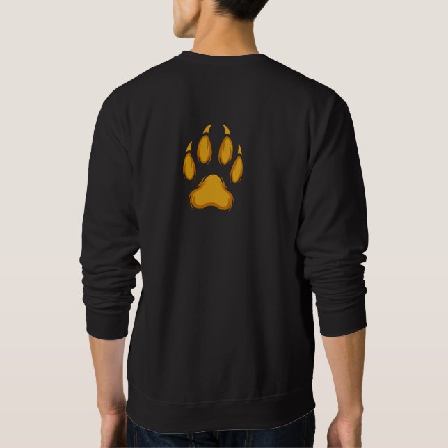 Born to Prowl – Golden Raccoon Paw Hoodie Lång Ärmad Tröja (Baksida)