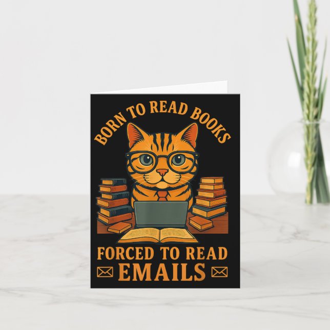 Born to Read Bokar forcerad att läsa e-postmeddela Kort (Framsida)