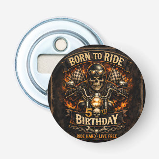 Born to Ride 50th Birthday Biker Skull Card Flasköppnare