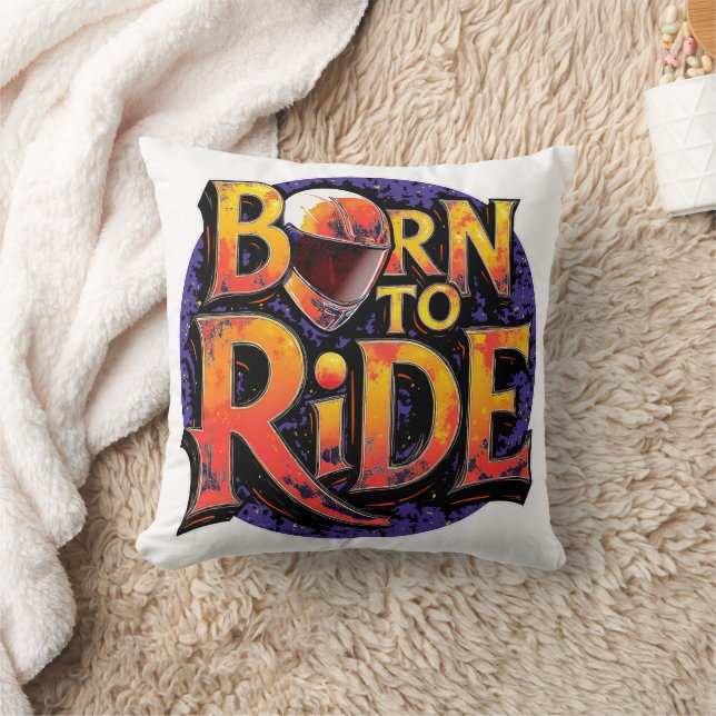 Born to Ride Throw Pillow Kudde (Filt)