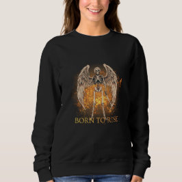 Born to Rise – Skeleton Angel with Sword Design T Shirt