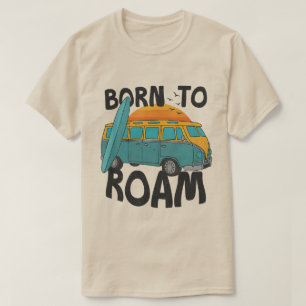 Born to Roam Retro Van & Surfbräda Solnedgång Desi T Shirt