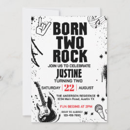 Born to Rock andra födelsedagskalas Inbjudningar
