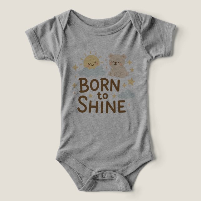 Born to Shine - Baby Sun & Cloud T-Shirt Design (Design Framsida)