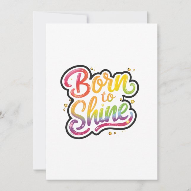 Born to Shine Pride | HBTQ regnbågscitat konst  (Framsida)