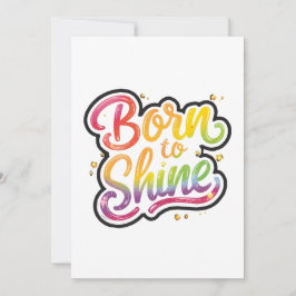 Born to Shine Pride | LGBTQ Rainbow Quote Art Inbjudningar