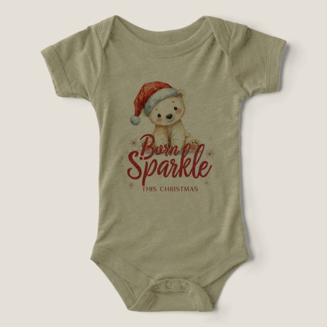 Born to Sparkle This Christmas Baby Shirt | Cute  T (Design Framsida)