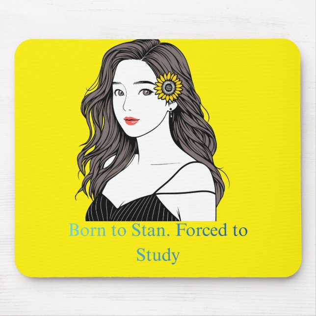 Born to Stan – K-Pop Aesthetic Girl Mouse Pad Musmatta (Framsidan)