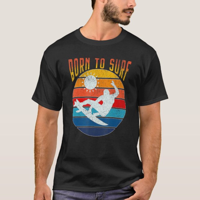 Born To Surf Summer T Shirt (Framsida)