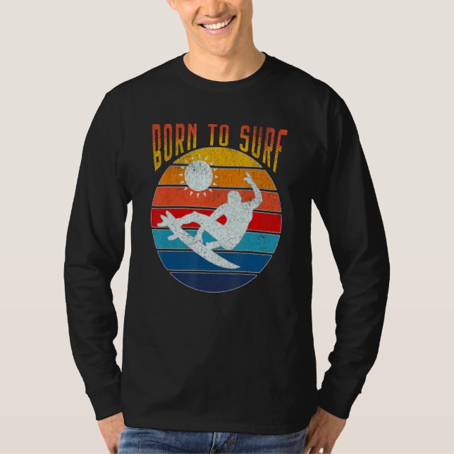 Born To Surf Summer T Shirt (Framsida)