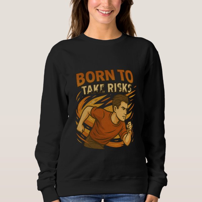 Born to Take Risks u2013 Dynamic Poker Mindset Art T Shirt (Framsida)