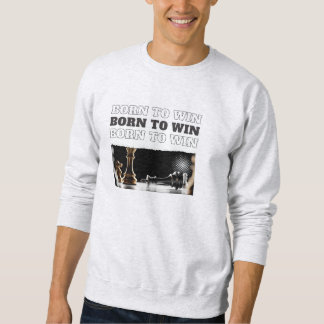 BORN TO WIN Chess Victory Hoodie – Motivational Lång Ärmad Tröja
