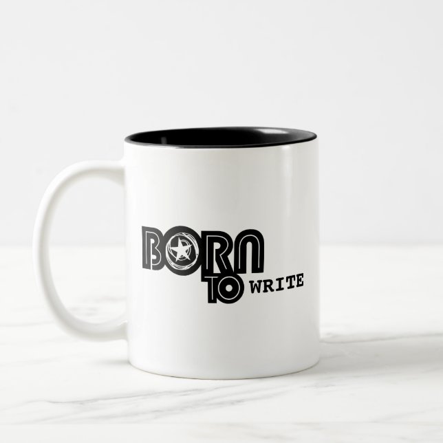 Born to Write - mug Två-Tonad Mugg (Vänster)