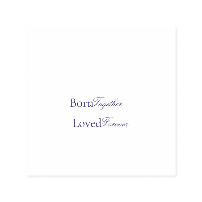 Born Together Twin Love Baby Shower Självfärgande Stämpel (Design)