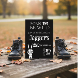 born TWO be wild. 2nd birthday invite Inbjudningar