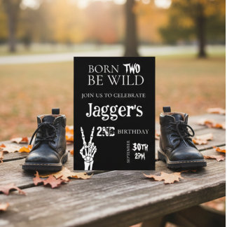 born TWO be wild. 2nd birthday invite Inbjudningar