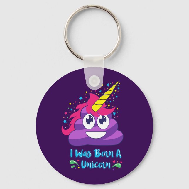 Born Unicorn Emoji Nyckelring (Framsida)