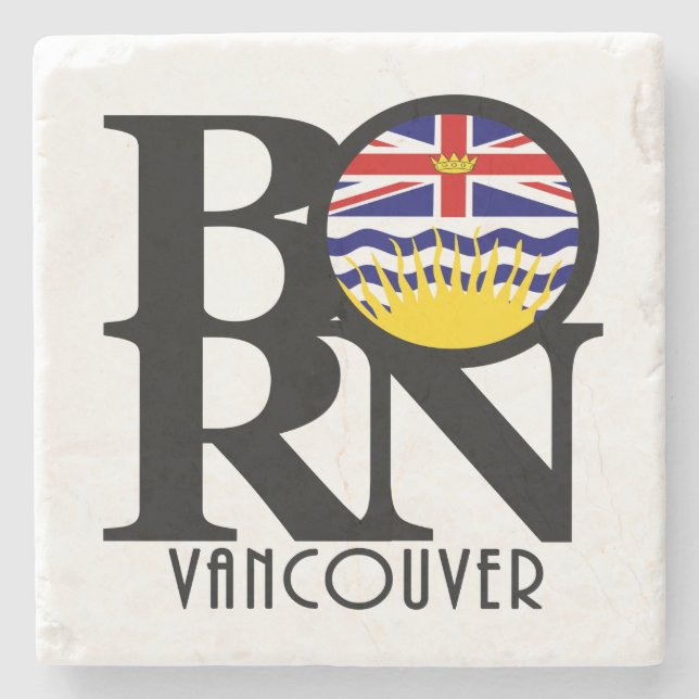 BORN Vancouver (BC Flagga) Stenunderlägg (Framsidan)
