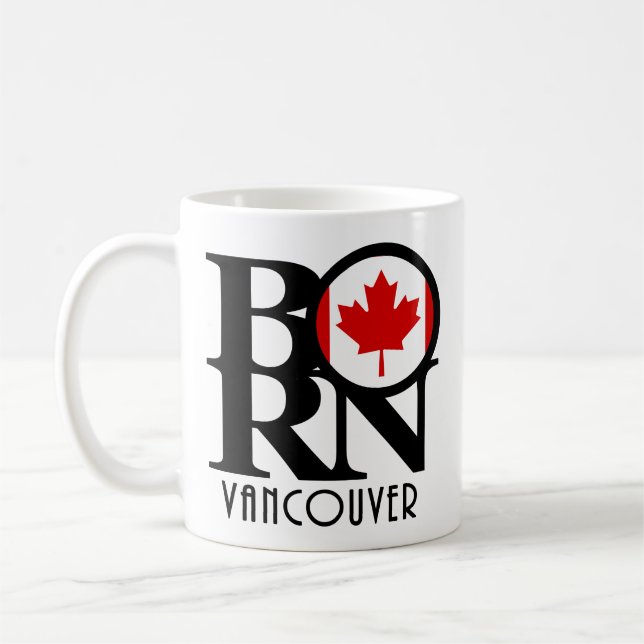 BORN Vancouver (Canadian Flagga) 11oz Kaffemugg (Vänster)