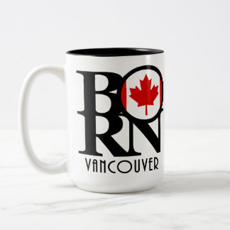 BORN Vancouver (Canadian Flagga) 15oz Två-Tonad Mugg