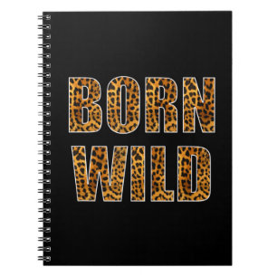 Born Vild Cheetah Tiger Lejon Animal Print Leopard Anteckningsbok