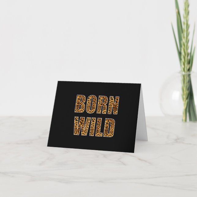 Born Vild Cheetah Tiger Lejon Animal Print Leopard Tack Kort (Framsida)