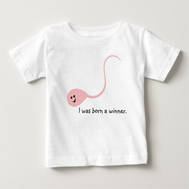 Born Winner Rosa Funny Baby T-shirt (Framsida)
