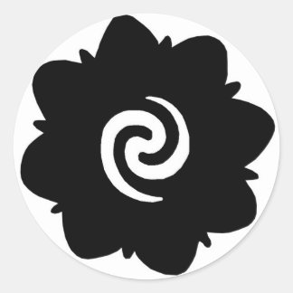 borneo-blomma runt klistermärke