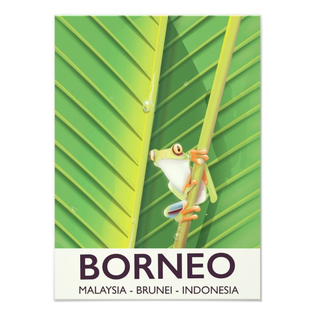 Borneo Giftgroda reseskylt Fototryck (Framsidan)