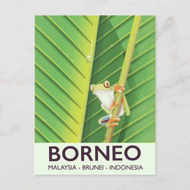 Borneo Giftgroda reseskylt Vykort (Framsida)