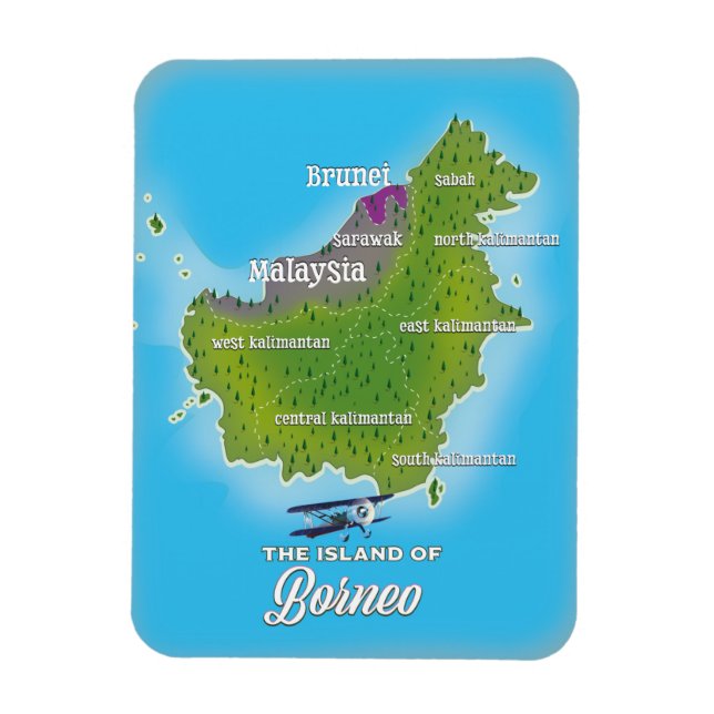 Borneo-karta Magnet (Vertikal)