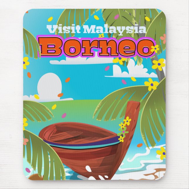 Borneo ö semester reseresaffiche. musmatta (Framsidan)