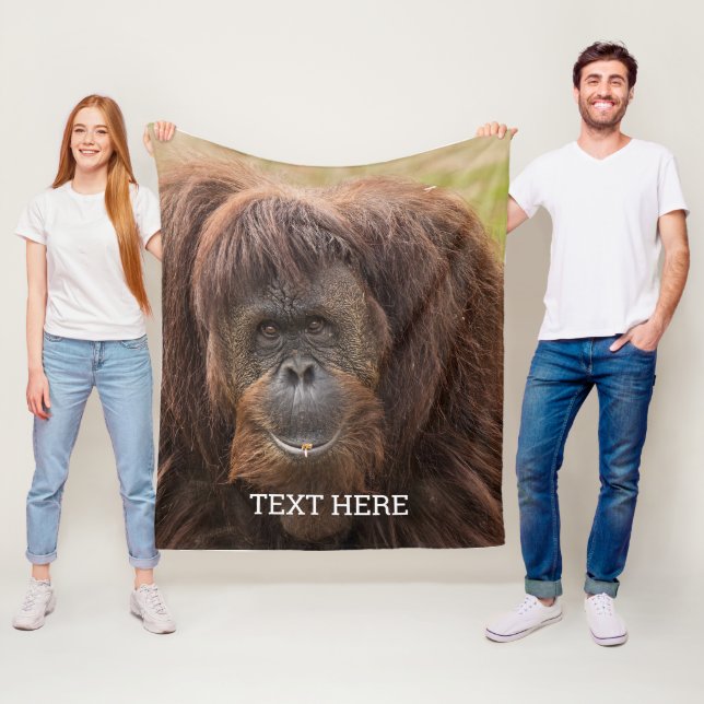 Borneo Orangutan BeSnygg fotografi Fleecefilt (På plats)