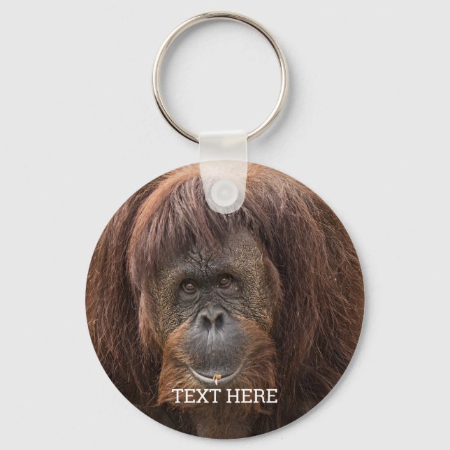 Borneo Orangutan BeSnygg fotografi Nyckelring (Framsida)