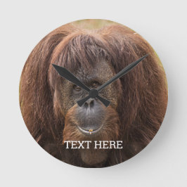 Borneo Orangutan BeSnygg fotografi Rund Klocka