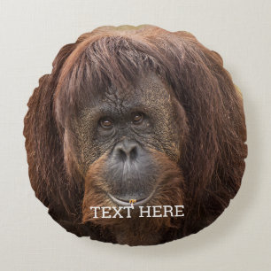 Borneo Orangutan BeSnygg fotografi Rund Kudde