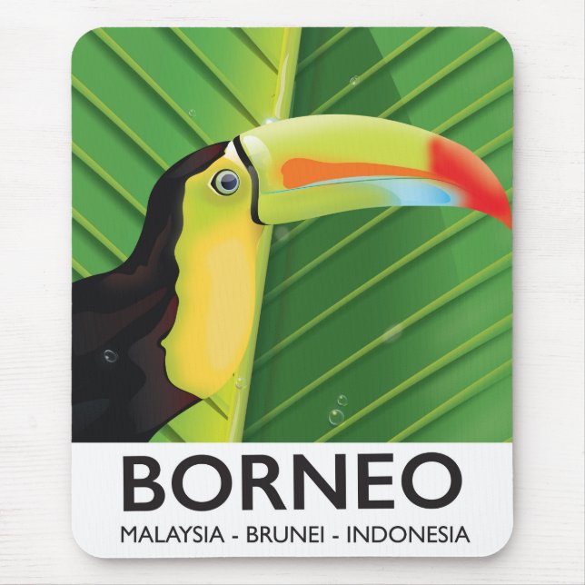 Borneo Tukan resemålning Musmatta (Framsidan)