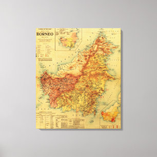 BorneoPanoramic MapBorneo Canvastryck