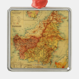 BorneoPanoramic MapBorneo Julgransprydnad Metall