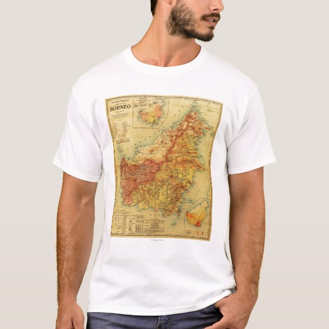 BorneoPanoramic MapBorneo T Shirt (Framsida)